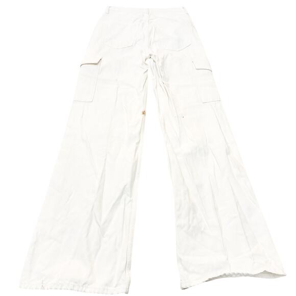 AGOLDE Minka Cargo Wide Leg White Denim Jeans A9117-1183 Zip Fly Size 24 - Picture 4 of 9